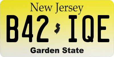 NJ license plate B42IQE