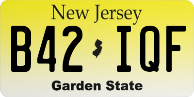 NJ license plate B42IQF