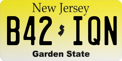 NJ license plate B42IQN
