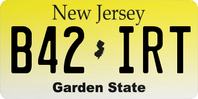 NJ license plate B42IRT