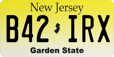 NJ license plate B42IRX