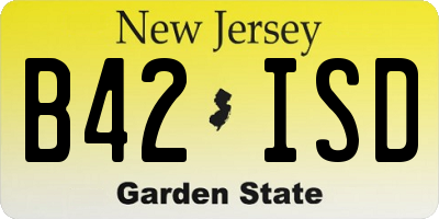 NJ license plate B42ISD