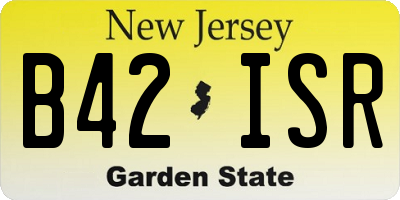 NJ license plate B42ISR