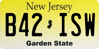 NJ license plate B42ISW