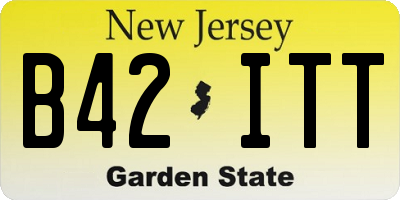 NJ license plate B42ITT