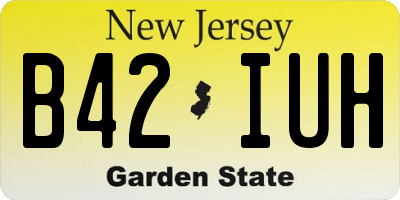 NJ license plate B42IUH