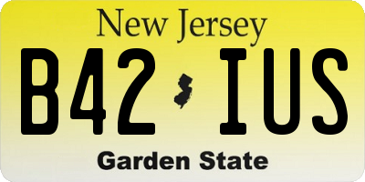 NJ license plate B42IUS