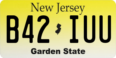 NJ license plate B42IUU