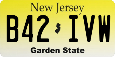 NJ license plate B42IVW