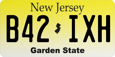 NJ license plate B42IXH