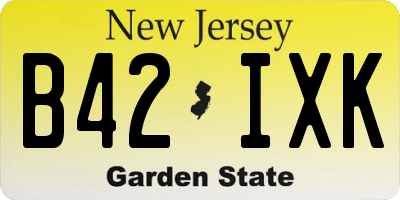 NJ license plate B42IXK