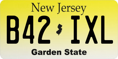 NJ license plate B42IXL
