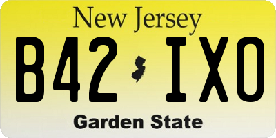 NJ license plate B42IXO