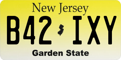 NJ license plate B42IXY