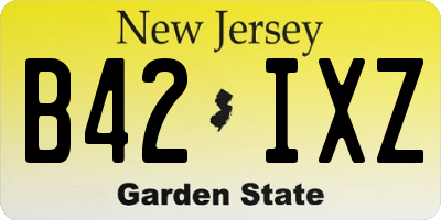 NJ license plate B42IXZ