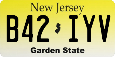 NJ license plate B42IYV