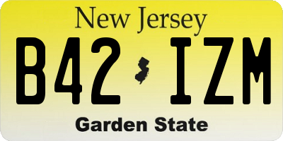 NJ license plate B42IZM