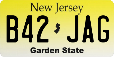 NJ license plate B42JAG