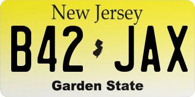 NJ license plate B42JAX