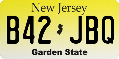NJ license plate B42JBQ