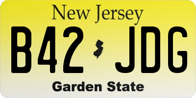 NJ license plate B42JDG