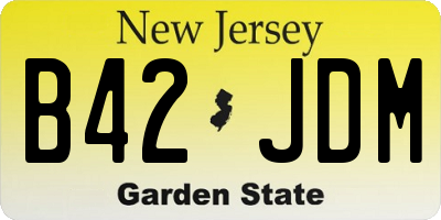 NJ license plate B42JDM
