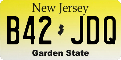 NJ license plate B42JDQ