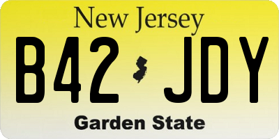 NJ license plate B42JDY