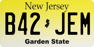 NJ license plate B42JEM