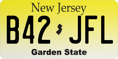 NJ license plate B42JFL