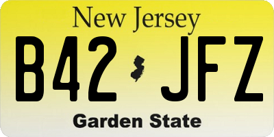 NJ license plate B42JFZ