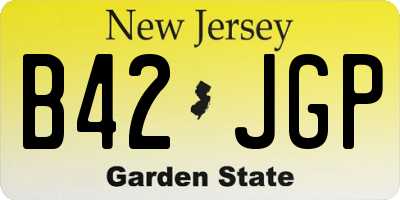 NJ license plate B42JGP