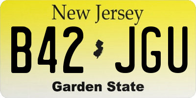 NJ license plate B42JGU