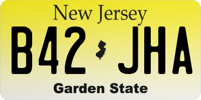 NJ license plate B42JHA