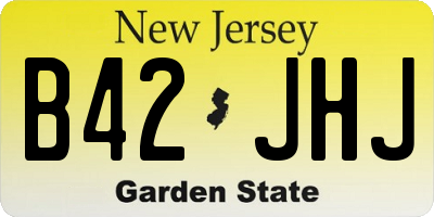 NJ license plate B42JHJ
