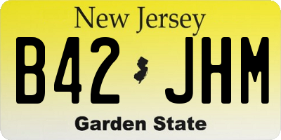 NJ license plate B42JHM
