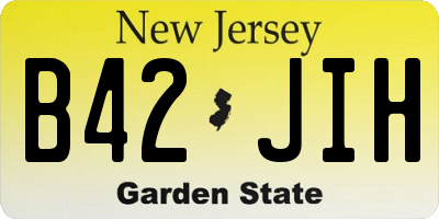 NJ license plate B42JIH