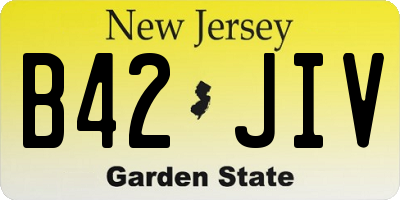 NJ license plate B42JIV