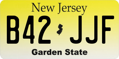NJ license plate B42JJF