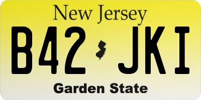 NJ license plate B42JKI