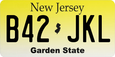 NJ license plate B42JKL