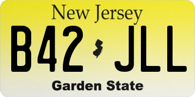NJ license plate B42JLL