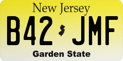 NJ license plate B42JMF