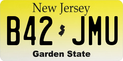 NJ license plate B42JMU