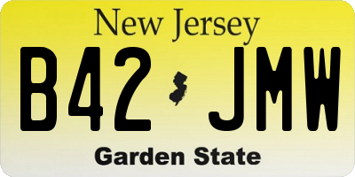 NJ license plate B42JMW