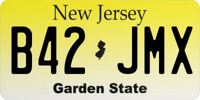 NJ license plate B42JMX