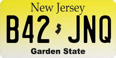 NJ license plate B42JNQ