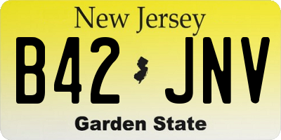 NJ license plate B42JNV