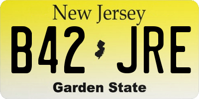 NJ license plate B42JRE
