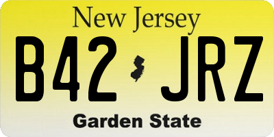 NJ license plate B42JRZ